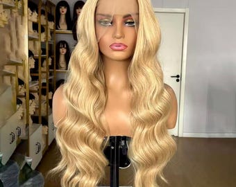 Honey Blonde Wavy Lace Front Wig, Long Soft Wave Blonde Wig, Natural Looking Hairline Wig, Glam Everyday Hair for Women
