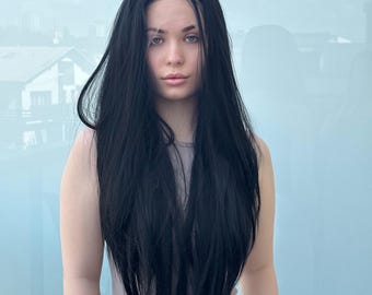 Black Lace Front Wig for Women | Luxury Wig for Women | Cosplay Wigs , Natural Black Wig Straight Wig  Drag Queen Wig Halloween Costume Wig
