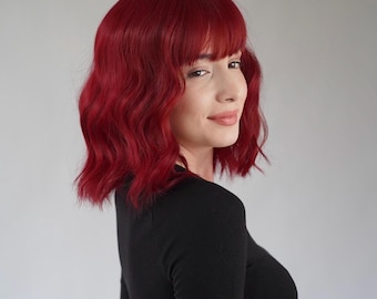Cheap Red wine burgundy short bob wig Amazon.com : BESTUNG Short Burgundy Wigs for Women Wine Red  main image 3