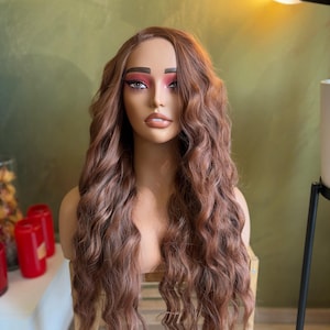 Copper Ginger Red 13x4 Free Part Lace Front Wig Wig Glueless Cosplay Merida Wig