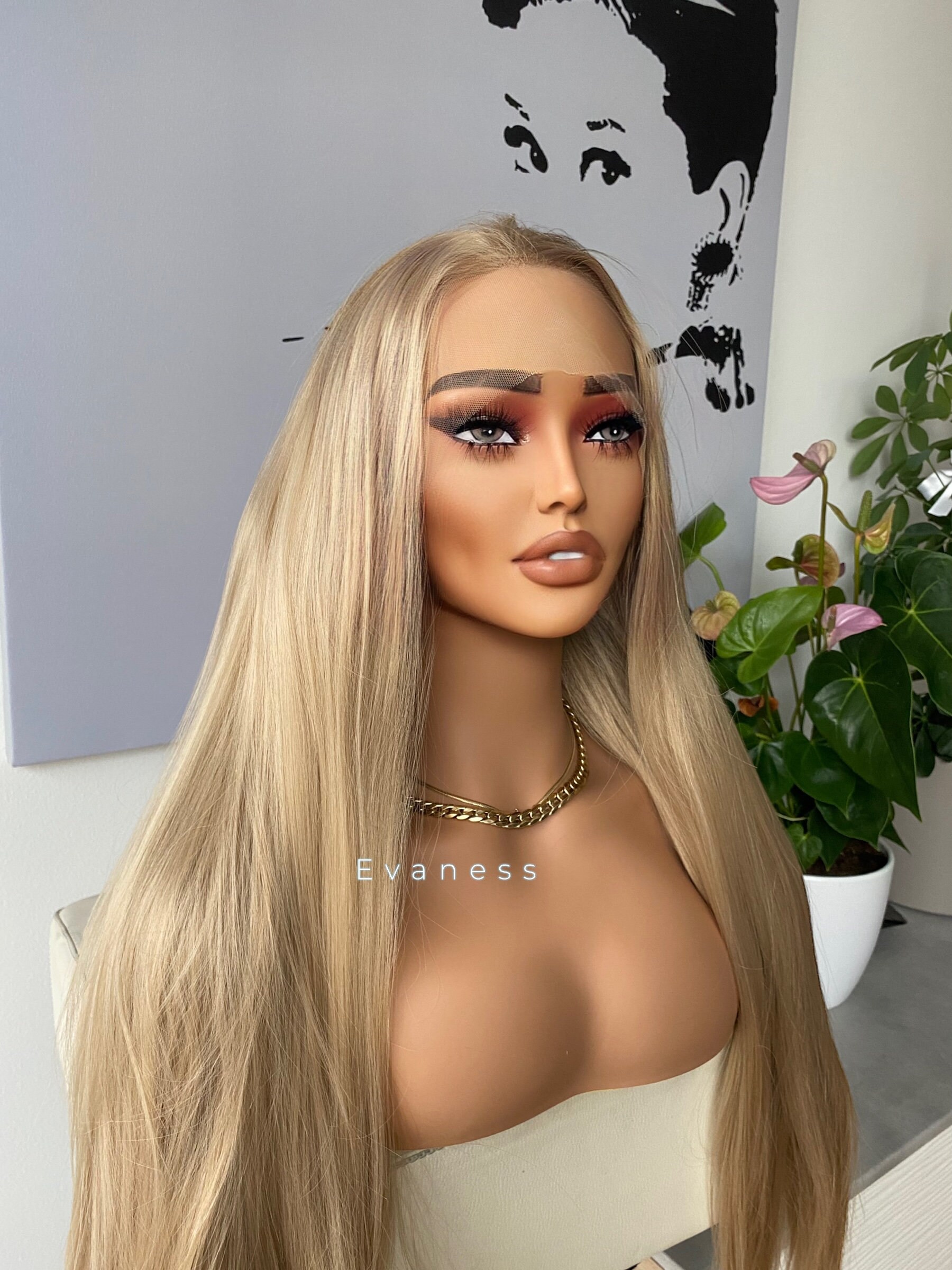 Amanda Gold Blonde Long Straight Synthetic Lace Front Wig