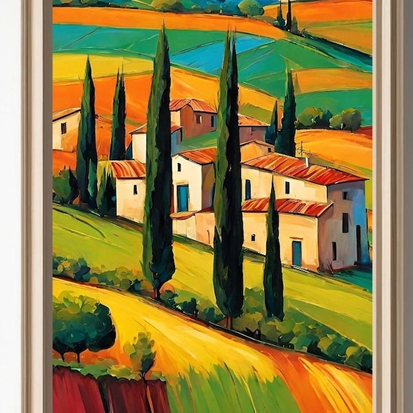Tuscany, Italian Countryside, Tuscany Print, Italy Print, Italian Art Print, Italian Prints, Printable Wall Art, Abstract Wall Art