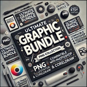 Ultimate Graphic Bundle | PNG Images, Photoshop, Illustrator & CorelDRAW | 10,000+