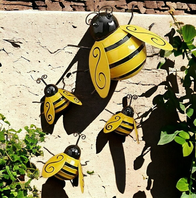 Bumble Bee Garden Decoration Bee Yard Art Ornaments Bee Wall Artbees Door Fence Home