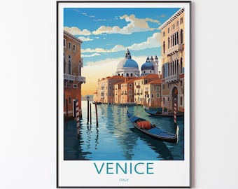 Venice Poster Wall Art | Venice Travel Poster Print Illustration Wall Art | Italy Poster Print | Gift for Friends