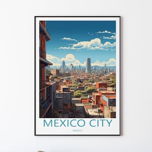 Mexiko City Poster Wandbild Wanddekoration | Mexiko City Reiseposter Print Illustration Wandkunst | Mexiko Poster | Geschenk für Freunde