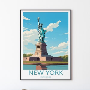 New York Poster Wandbild Wanddekoration | New York Reiseposter Print Illustration Wandkunst | Amerika Poster Print | Geschenk für Freunde
