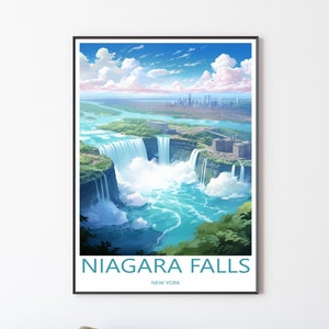 Cartel de las Cataratas del Niágara viaje Cataratas del Niágara impresión pared arte pared colgante casa decoración regalo arte amante Niágara pared arte arte imagen boda