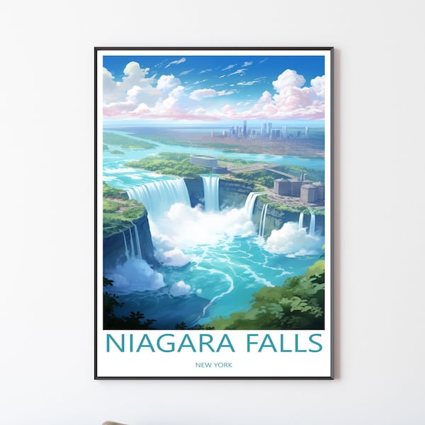 Niagarafälle Poster Reise Niagara falls Print Wandkunst Wandbehang Home Decor Geschenk Kunstliebhaber Niagara Wall Art Kunst Bild Hochzeit