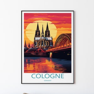 Cologne Poster Wall Art Wall Decoration | Cologne Travel Poster Print Illustration Decor Wall Art Germany Poster | Wanderlust Gift for Friends