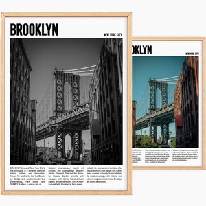 Brooklyn Poster, Brooklyn Picture, New York City Vintage Photography, Mural Wall Art, Cadeau voor vrienden en familie, Noord-Amerika USA Foto