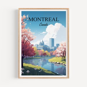Montréal Affiche Murale Décoration Murale | Montréal Affiche de voyage Illustration Wall Art | Affiche vintage du Canada | Cadeau | Impression de Montréal