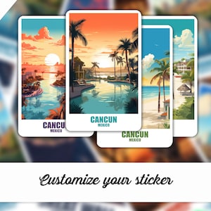 Cancun sticker, personalized sticker Cancun, Mexico sticker, sticker suitcase car sticker travel sticker personalized Cancun