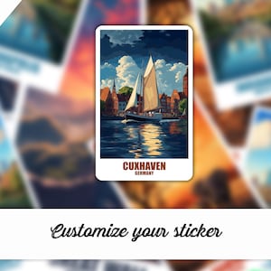 Personalized Cuxhaven Sticker Germany Personalizable Sticker Travel Gift Sticker Travel Suitcase Travel Sticker Car Sticker