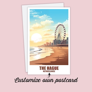 Carte postale de La Haye, carte postale personnalisée La Haye, Pays-Bas, carte postale de voyage, carte postale de vacances pour les amis et la famille