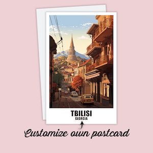 Personalisierte Tiflis Postkarte, Georgien Karte, Grußkarte Geschenkkarte, Georgien Reise Postkarte, Tiflis Karte Reisekarte Freunde Familie