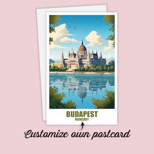 Carte postale de Budapest, carte postale personnalisée Budapest, carte postale de voyage de Hongrie, carte postale de vacances pour les amis et la famille, carte de Budapest