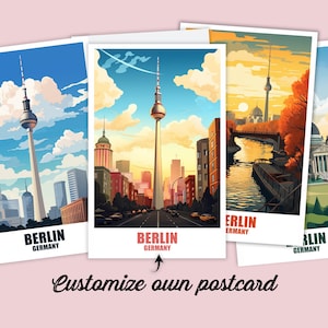 Carte postale de Berlin, carte postale de voyage de Berlin, carte postale personnalisée, carte postale de vacances en Allemagne pour les amis et la famille, carte de Berlin