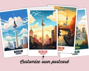 Berlin postcard, travel postcard from Berlin, personalized postcard, Germany holiday postcard for friends and family, Berlin card