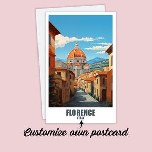 Florenz Postkarte, Personalisierte Postkarte von Florenz, Italien Karte Reise Postkarte Geschenk, Urlaubspostkarte für Freunde und Familie