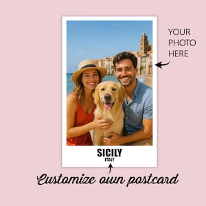 Personalisierte Postkarte für Paare und Tiere Personalisierbare Foto Postkarte für Freunde Familie Geschenkkarte Grußkarte Reiseerinnerung