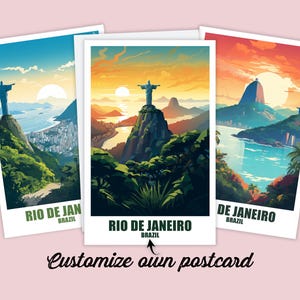 Cartão postal personalizado do Rio de Janeiro, cartão do Brasil, cartão de felicitações, cartão postal de viagem, cartão do Rio, cartão de viagem para amigos e familiares