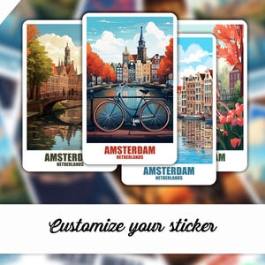Amsterdam Sticker, Sticker Amsterdam, Personalized Sticker, Sticker Travel Suitcase Car Sticker, Netherlands Sticker Personalized