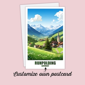 Postal personalizada de Ruhpolding, tarjeta de Baviera, tarjeta de felicitación, tarjeta de regalo, postal de viaje, tarjeta de Alemania, tarjeta de viaje para amigos y familiares