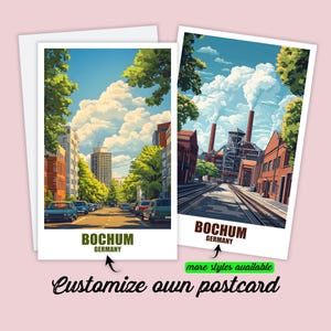 Personalisierte Bochum Postkarte Deutschland Karte Bochum Personalisierbar Geschenk für Freunde Grußkarte Geschenkkarte Reisekarte Urlaub