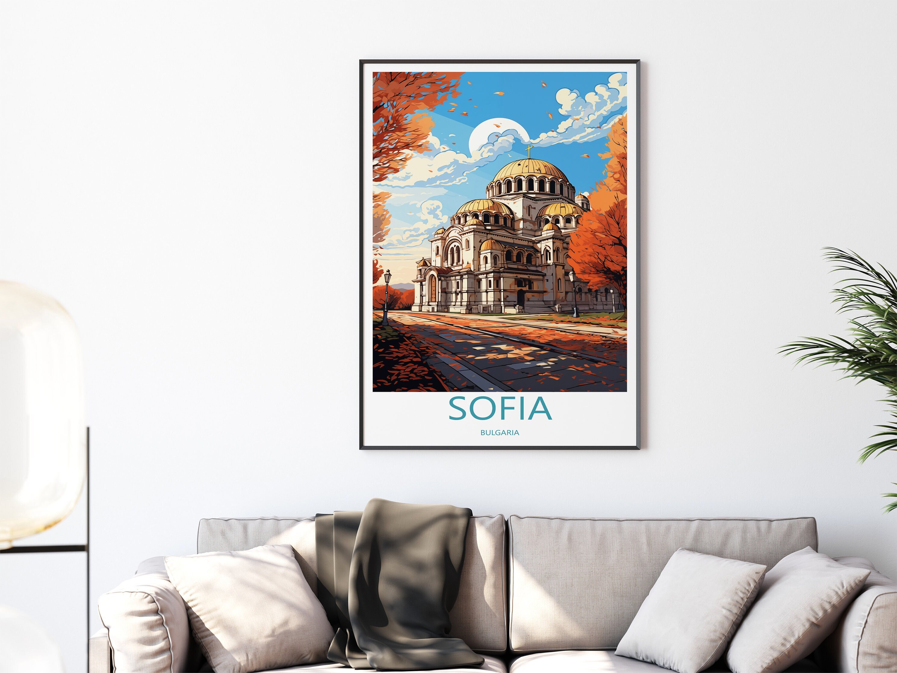 Discover Affiche Ville De Sofia Au Coucher Du Soleil Bulgarie