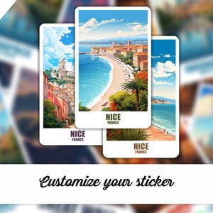 Adesivo carino, adesivo personalizzato Nizza, adesivo Francia regalo, adesivo carino, adesivo da viaggio valigia auto adesivo da viaggio