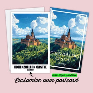 Personalizable Hohenzollern Castle Postcard Germany Travel Card Personalized Gift for Friends Greeting Card Gift Card Travel Card