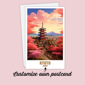 Carte postale de Kyoto, carte postale personnalisée Kyoto, Japon Carte postale de voyage Carte cadeau Kyoto, carte postale de vacances pour les amis et la famille