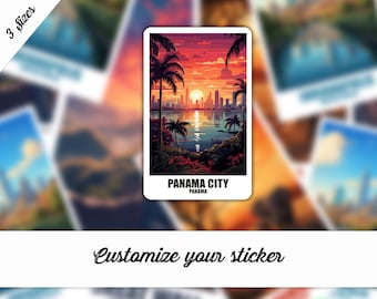Panama Sticker, Personalized Sticker from Panama, Sticker Gift Panama Sticker for Suitcase Laptop Car Sticker Travel Sticker