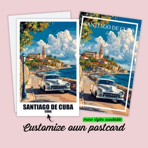 Carte postale personnalisable Santiago de Cuba Carte de vœux personnalisée Santiago Carte cadeau Carte de voyage Cadeau pour amis Cuba