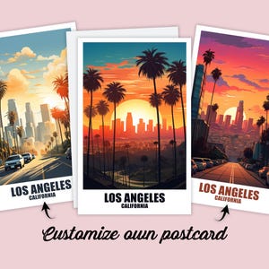 Carte postale de Los Angeles, carte postale personnalisée Los Angeles, carte de l'Amérique Carte postale de voyage Carte-cadeau Carte de voyage pour les amis et la famille
