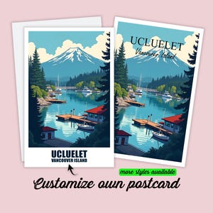Ucluelet-vykort Personligt Vancouver Island-resekarta Kanada Personlig present Vänner Hälsningskort Presentkort Julkort