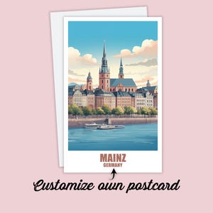 Mainz Postkarte, Personalisierte Postkarte Mainz, Deutschland Karte Reise Postkarte Geschenk Karte Mainz, Urlaubspostkarte Freunde & Familie