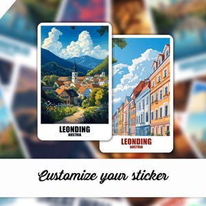 Adesivo Leonding personalizzabile Austria Adesivo Leonding personalizzato Adesivo regalo da viaggio Valigia da viaggio Adesivo da viaggio Auto