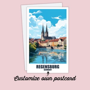 Personalisierte Regensburg Postkarte, Bayern Karte, Grußkarte Geschenkkarte, Reise Postkarte Deutschland Karte, Reisekarte Freunde & Familie