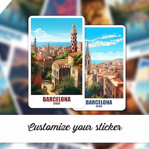 Adesivo Barcellona, Adesivo Barcellona, Adesivo Personalizzato, Adesivo Valigia da Viaggio, Adesivo Auto, Adesivo Viaggio Spagna Personalizzato