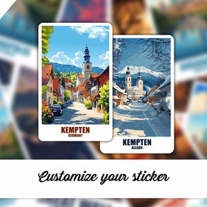 Adesivo Kempten Adesivo personalizzato Germania Adesivo Allgäu Regalo da viaggio personalizzabile Valigia da viaggio Adesivo da viaggio Adesivo per auto