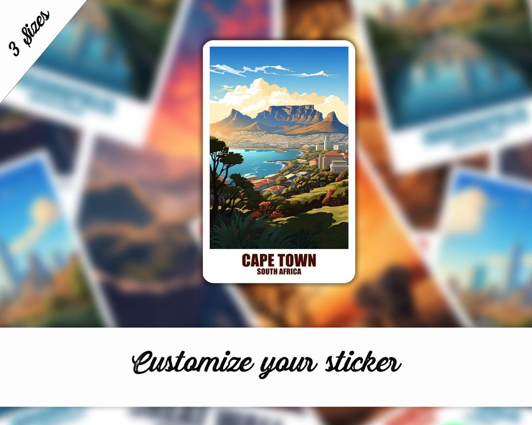 Cape Town Stickers Personalized South Africa Stickers Customizable ...