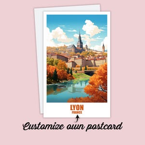 Carte postale de Lyon, carte postale personnalisée Lyon, France Carte postale de voyage Carte cadeau de Lyon, carte postale de vacances Amis et famille