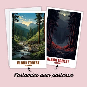 Personalisierte Schwarzwald Postkarte, Deutschland Karte, Grußkarte Geschenkkarte, Reise Postkarte Schwarzwald Karte, Reisekarte Freunde