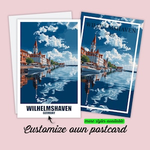 Personalisierbare Wilhelmshaven Postkarte Deutschland Reisekarte Nordsee Personalisiert Geschenk für Freunde Grußkarte Geschenkkarte Urlaub