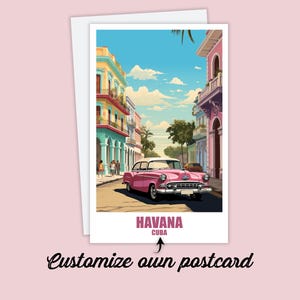 Carte postale de La Havane, carte postale personnalisée Carte postale de voyage de La Havane, Cuba, cadeau de Cuba, carte postale de vacances pour les amis et la famille