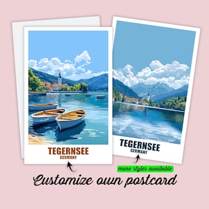 Personalisierbare Tegernsee Postkarte Bayern Karte Deutschland Personalisiert Geschenk für Freunde Grußkarte Geschenkkarte Reisekarte Urlaub