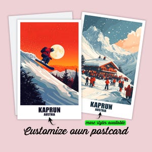 Carte postale personnalisée Kaprun Autriche carte Kaprun carte de voeux carte cadeau après-ski snowboard Kaprun carte de voyage, cadeau pour les amis
