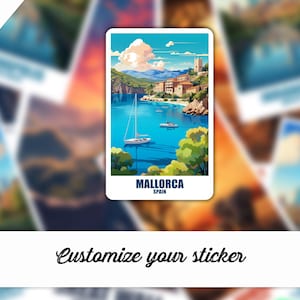 Mallorca Sticker, Personalized Sticker Mallorca, Spain Sticker Gift Sticker Suitcase Car Sticker Travel Sticker Mallorca
